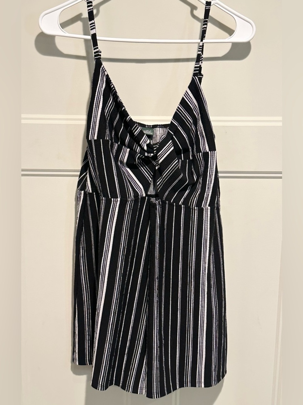 Wild Fable Black and White Striped Cutout Romper